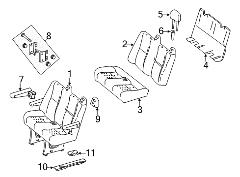 2007 Dodge Sprinter 3500 Seat Cushion, Gray, Center Diagram for 1HG961E7AA