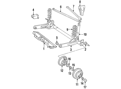 1988 Chrysler New Yorker Flex Hose, Rear Diagram for 4313153