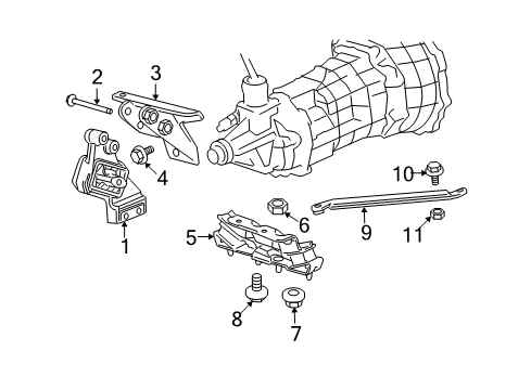 2006 Dodge Ram 1500 Bracket Bolt, Driver Side Diagram for 6505655AA