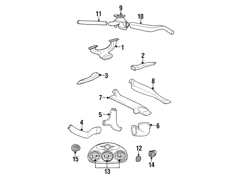 2000 Chrysler LHS Duct, Front Center Diagram for 4734733AB