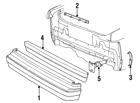 1986 Dodge Lancer Bumper & Components - Rear Diagram