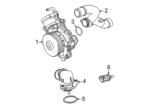 2022 Jeep Wrangler Water Inlet Tube Diagram for 68490054AA
