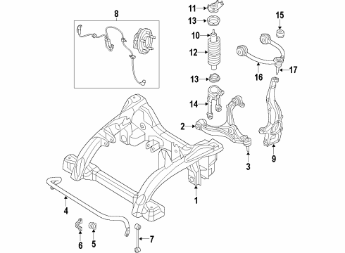 2010 Jeep Grand Cherokee Stabilizer Bar Bushing, Front Diagram for 52089465AF