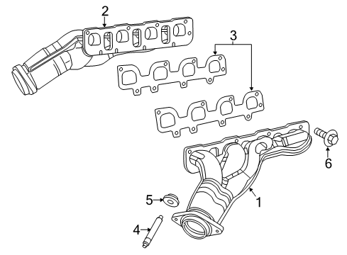 2014 Chrysler 300 Exhaust Manifold, Passenger Side Diagram for 5037632AF