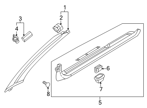 2001 Dodge Stratus Scuff Plate Screw, Black Diagram for MF453094