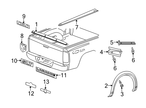 2012 Ram 2500 Exterior Trim - Pick Up Box Diagram