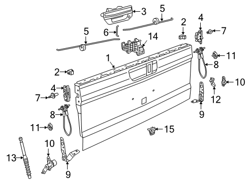 2020 Jeep Gladiator Handle, Outside, Rear Outer Diagram for 7AE30LAUAB