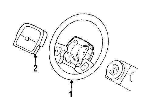 1992 Dodge Dynasty Steering Wheel, Red Diagram for KK97JR8