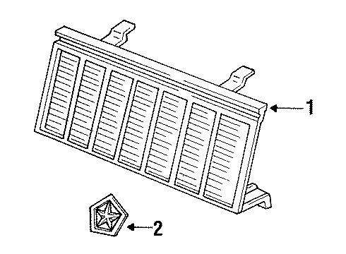 1985 Dodge Omni Grille & Components Diagram