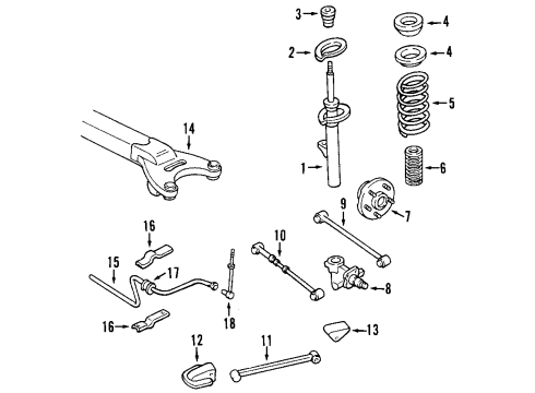 2001 Chrysler Concorde Stabilizer Bar Bushing, Rear Diagram for 4581161