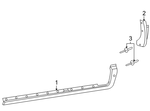 2011 Ram Dakota Rocker Molding, Driver Side Diagram for 5JL51TZZAF