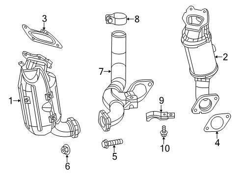 2012 Dodge Journey Front Pipe Diagram for 68034402AG