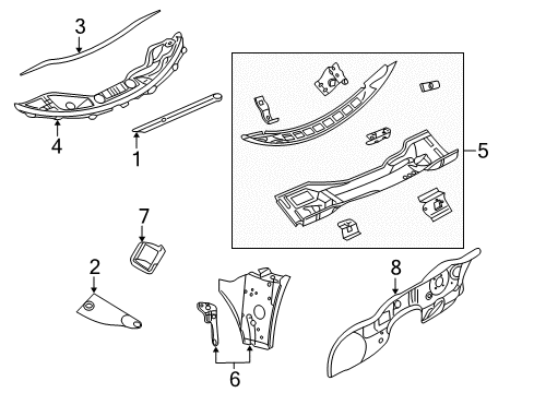 2004 Chrysler Sebring Screen, Driver Side Diagram for 4805491AD