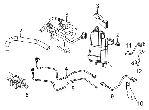 2021 Jeep Compass Rear Oxygen Sensor Bracket Diagram for 68261065AA