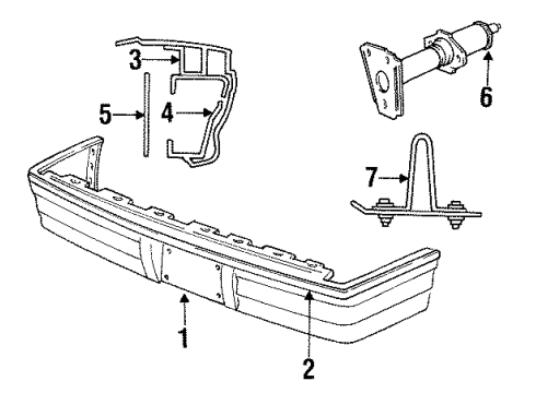 1992 Chrysler New Yorker Bumper & Components - Rear Diagram