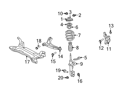 2007 Dodge Caliber Lower Control Arm, Front Driver Side Diagram for 5105041AI