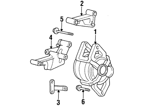 1997 Jeep Cherokee Alternator Upper Bracket Diagram for 53010048