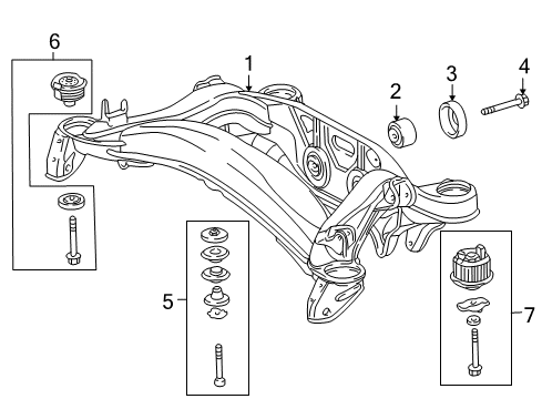 2007 Chrysler Crossfire Suspension Crossmember Rubber Mount Diagram for 5098018AA