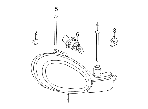 2003 Dodge Neon Headlamp Bulb, Front Diagram for L00H460W
