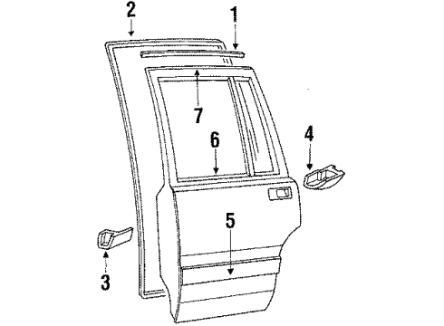 1985 Dodge Lancer Door & Components Diagram