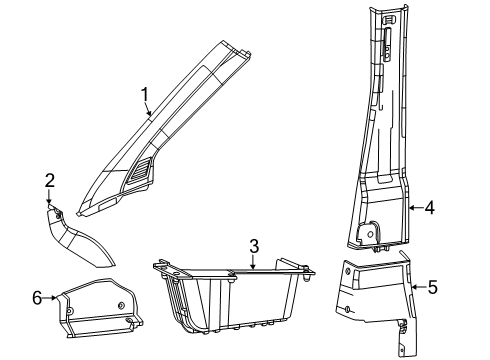 2024 Ram ProMaster EV Interior Trim Diagram