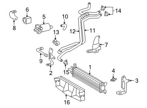 2006 Chrysler Crossfire Intercooler Bracket, Driver Side Diagram for 5135366AA