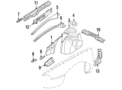 1996 Chrysler LHS Side Support Diagram for 4624310