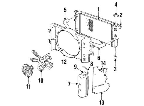 2000 Dodge Ram 1500 Radiator & Components Diagram 2 - Thumbnail