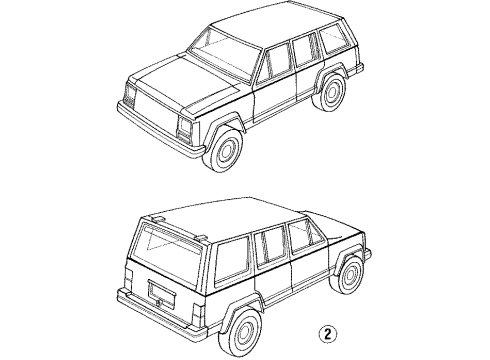 1990 Jeep Cherokee Stripe Tape Diagram 2 - Thumbnail
