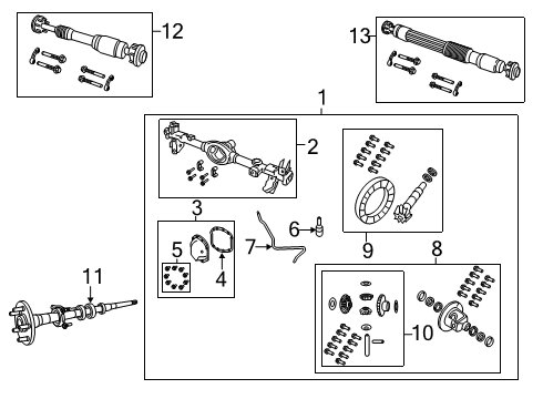 2023 Jeep Wrangler Axle Housing, Rear Diagram for 68401381AA