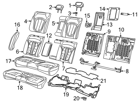 2017 Chrysler 200 Seat Cushion Pad, Rear Diagram for 68084561AF