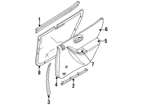 1999 Chrysler Cirrus Door Trim Panel, Tan, Rear Diagram for HW76RK5AC