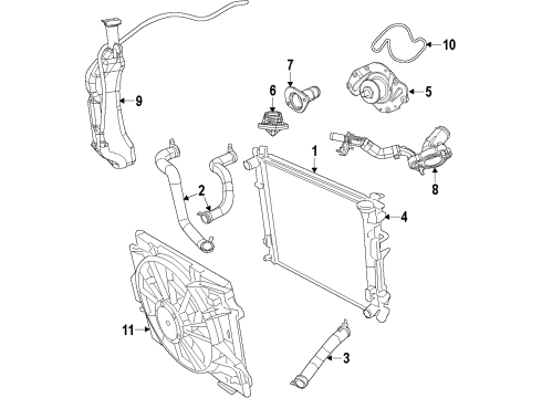 2008 Dodge Grand Caravan Radiator & Components Diagram 4 - Thumbnail