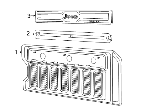 2024 Jeep Wrangler Gate Trim Panel, Rear Diagram for 6BM40TX7AC