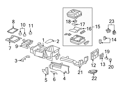 2011 Ram 3500 Console Base, Beige, Center Diagram for 1NN14DK2AB