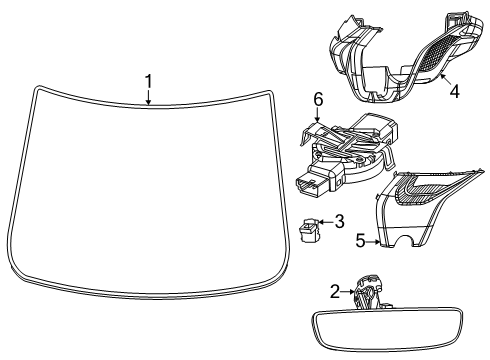 2024 Dodge Charger Daytona Glass - Windshield Diagram