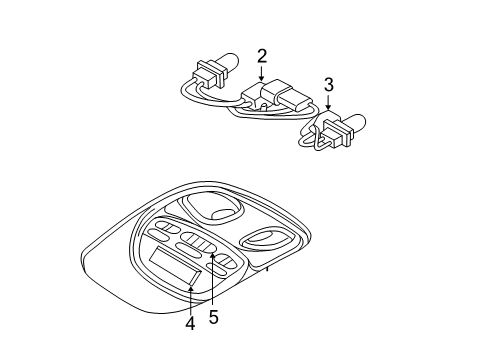 1998 Chrysler Concorde Overhead Console, Upper Diagram for 1AR331X9AA