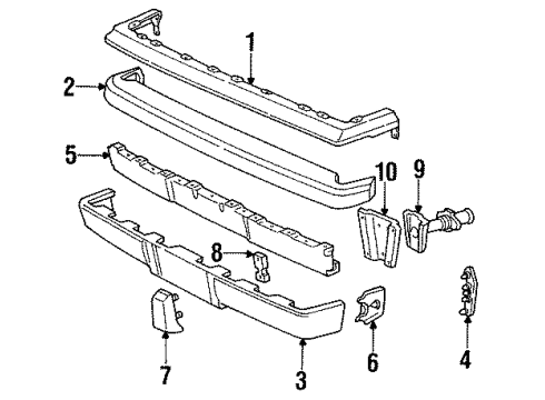 1991 Chrysler Imperial Bumper Assembly - Rear Diagram