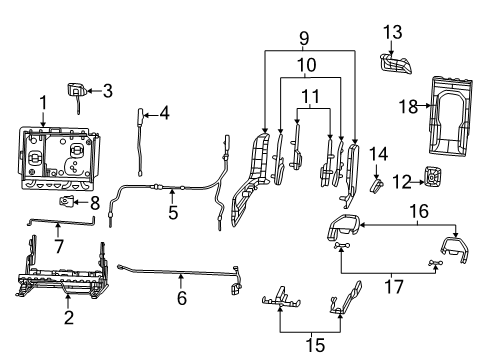2021 Jeep Grand Cherokee L Second Row Seats, Body Diagram 4 - Thumbnail