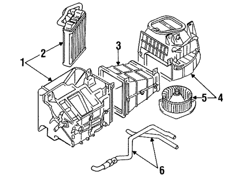 1994 Dodge Colt Heater Core Diagram for MB939999