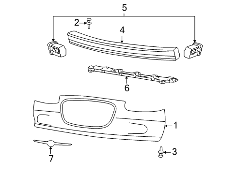 2002 Chrysler Concorde Bumper & Components - Front Diagram