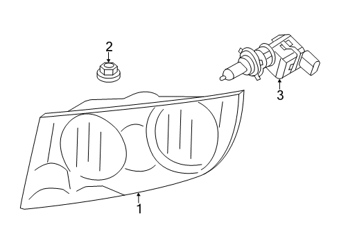 2013 Jeep Compass Composite Headlamp Diagram for 5182552AH