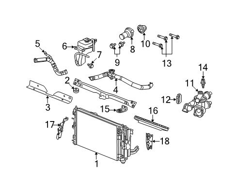2009 Dodge Caliber Radiator Upper Seal Diagram for 5058556AA