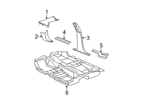 2008 Dodge Avenger Center Pillar Trim, Dark Gray, Upper Passenger Side Diagram for 1CH521DBAH