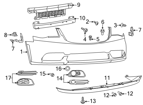 2011 Chrysler Town & Country Trim Ring, Front Diagram for 68100718AA
