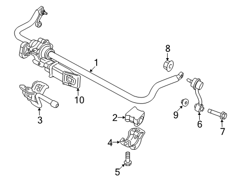 2024 Jeep Gladiator Stabilizer Bar Bracket Diagram for 68530762AA