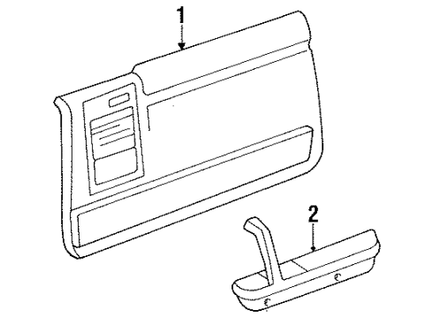 1991 Dodge Shadow Interior Trim - Front Door Diagram