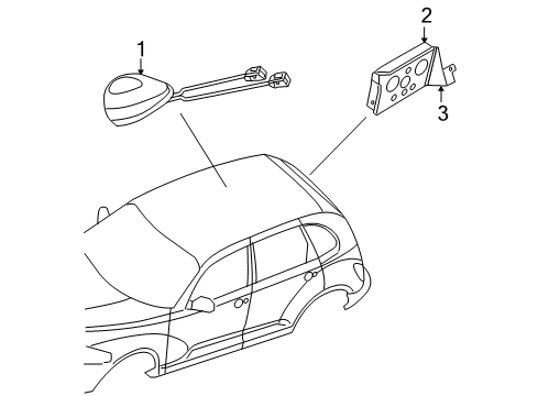2008 Chrysler PT Cruiser Satellite Radio Bracket Diagram for 68032838AA