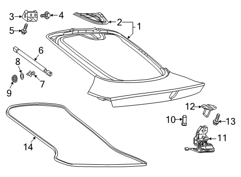 2016 Dodge Viper Hinge Screw Diagram for 6106103AA