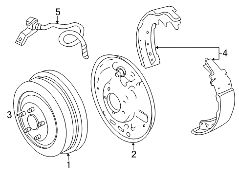 1998 Dodge Durango Drum, Rear Diagram for 52009595AC